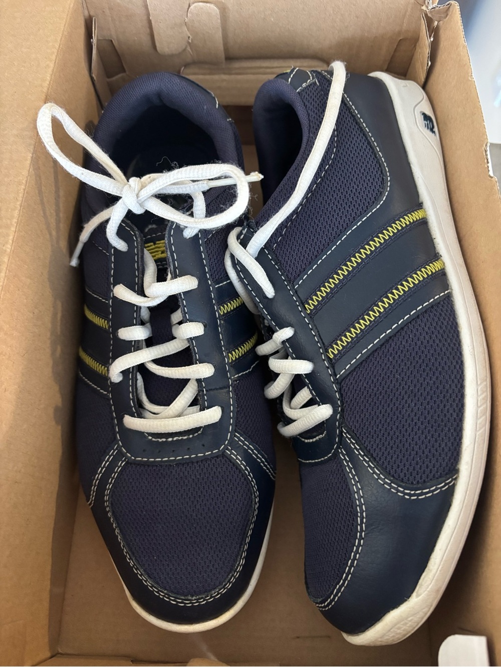 Women’s Navy walking Sneakers with white Accents